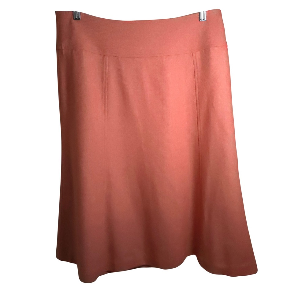 Talbots Petite Wool Blend A-Line Skirt Peach Lined Size 12 Corporate